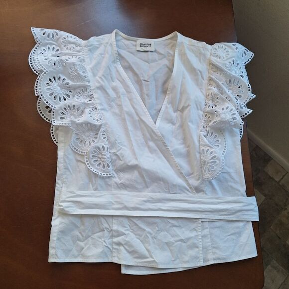 Claudie PIERLOT White Cotton Wrap Shirt - Picture 4 of 12